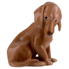 Antique Bing & Grøndahl Porcelain Figurine, Dachshund, Early 20th C