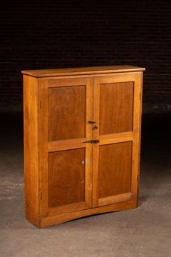 Antique Birch Machine Tooling Cabinet