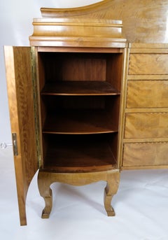 Antique Sideboard With 4 Drawers & Original Key Made In Birch From 1920s