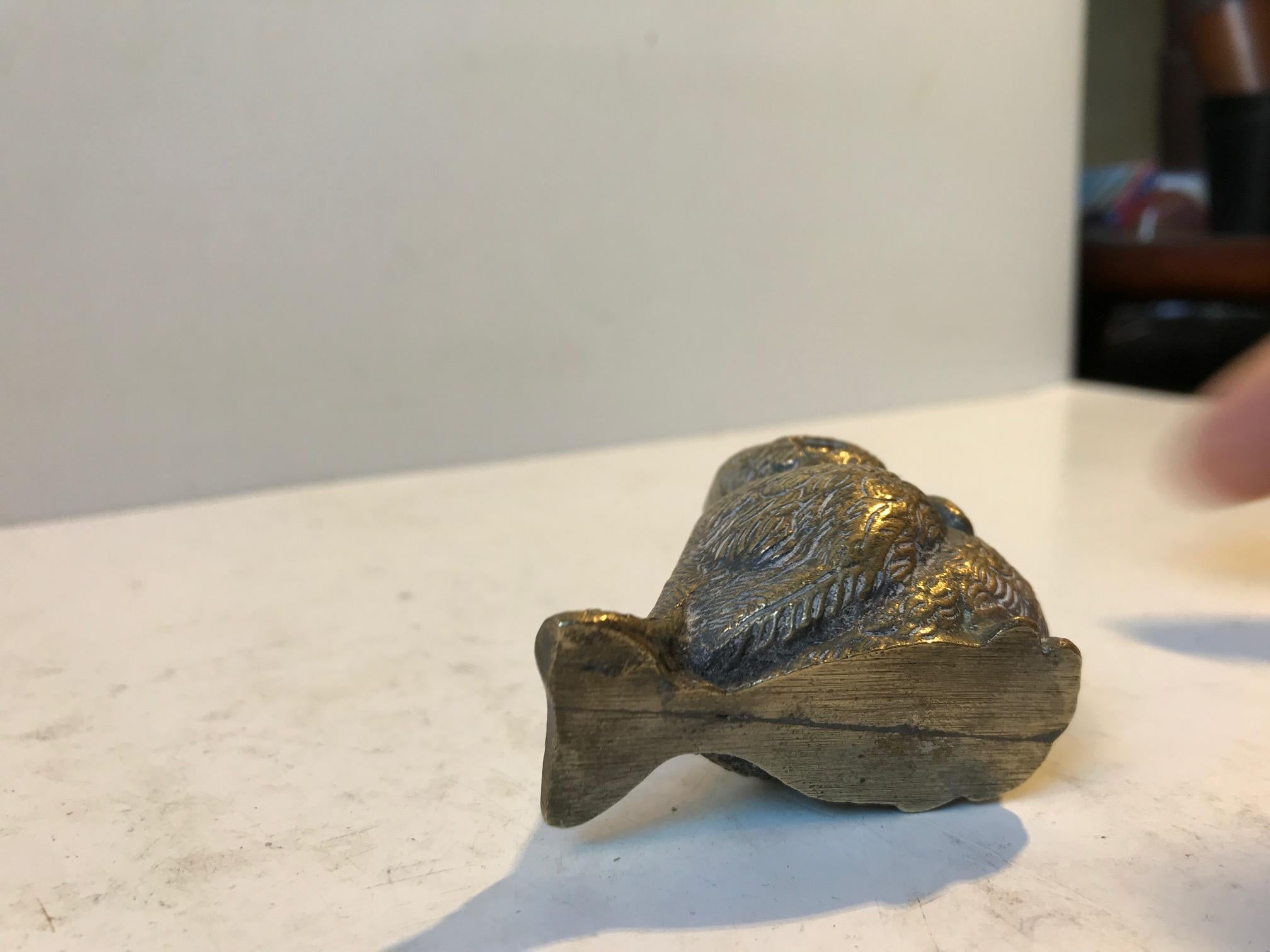 Italian Antique Bird, Ashtray in Brass, Italy, 1920s For Sale