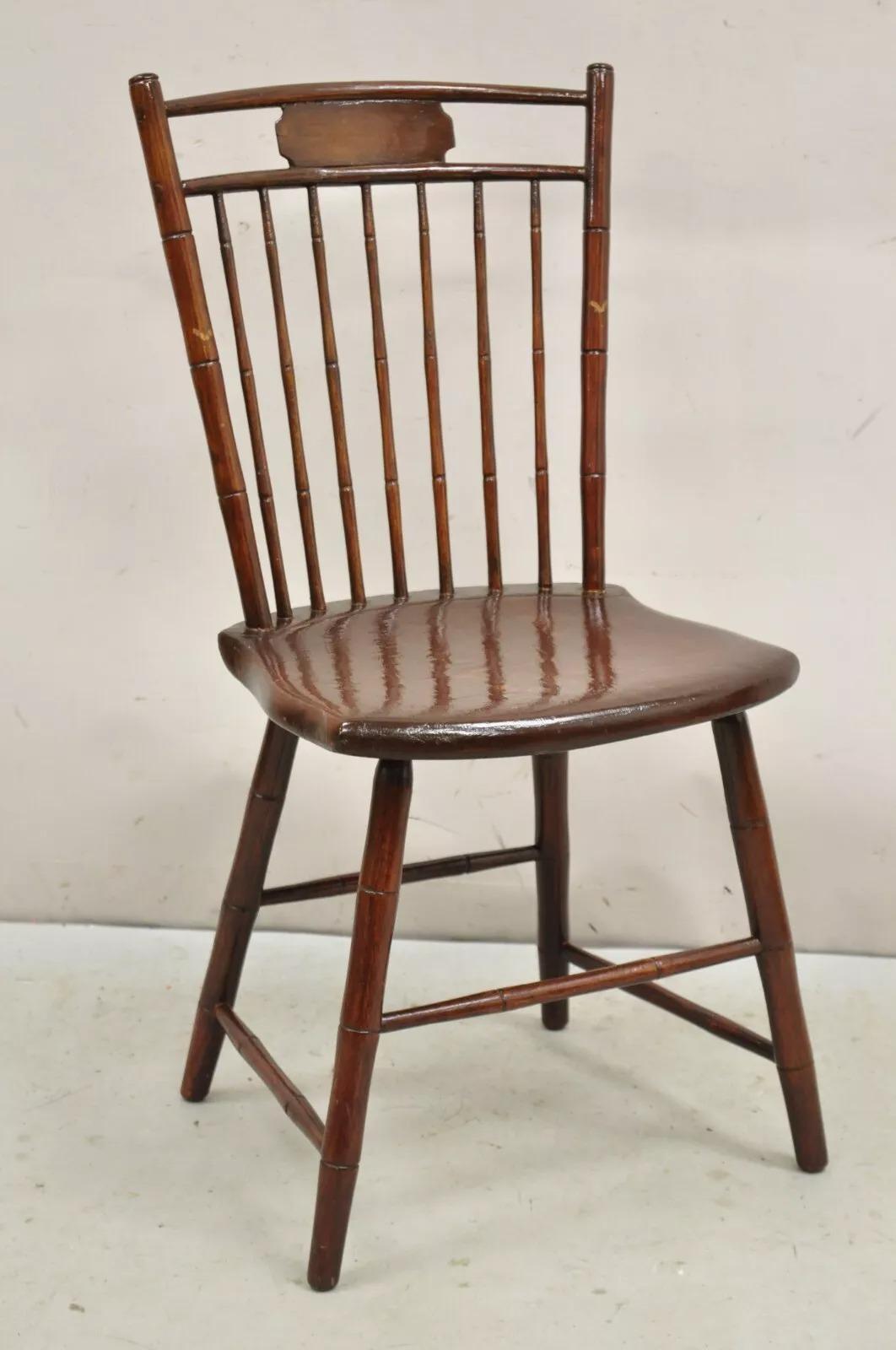 Antique Birdcage Ash Windsor Lippincott Family Side Chair with original paperwork to underside. Circa Mid 19th Century. Measurements: 35
