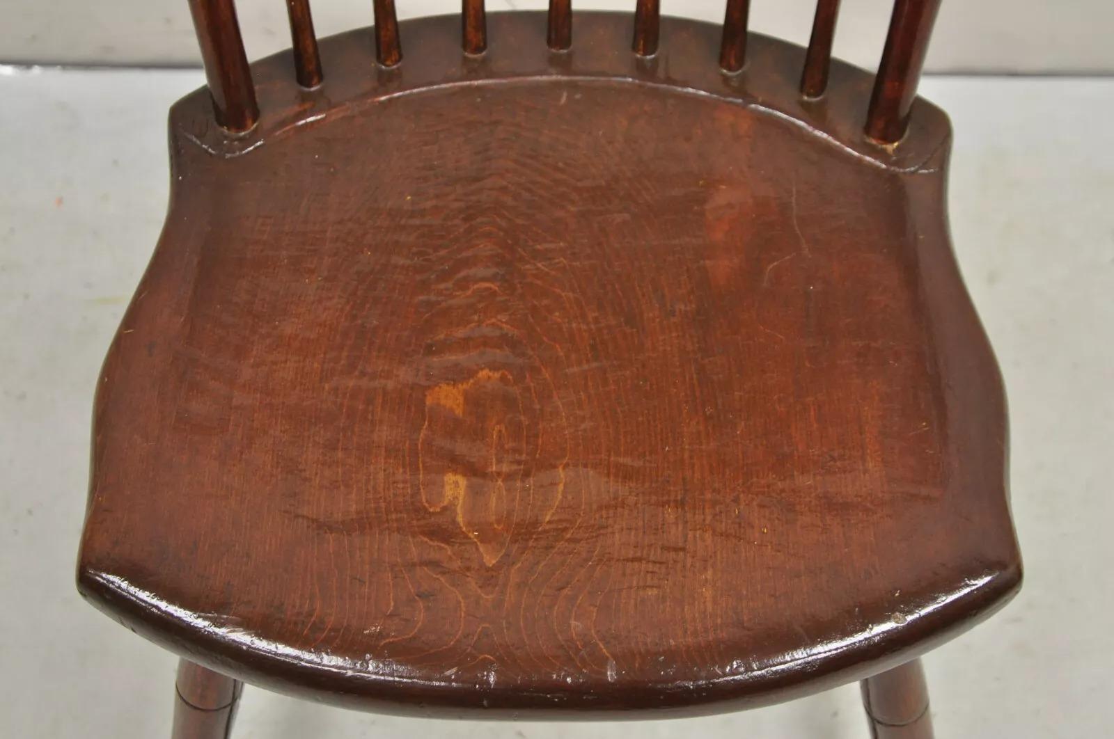 Antique Birdcage Ash Windsor Lippincott Family Side Chair In Good Condition In Philadelphia, PA