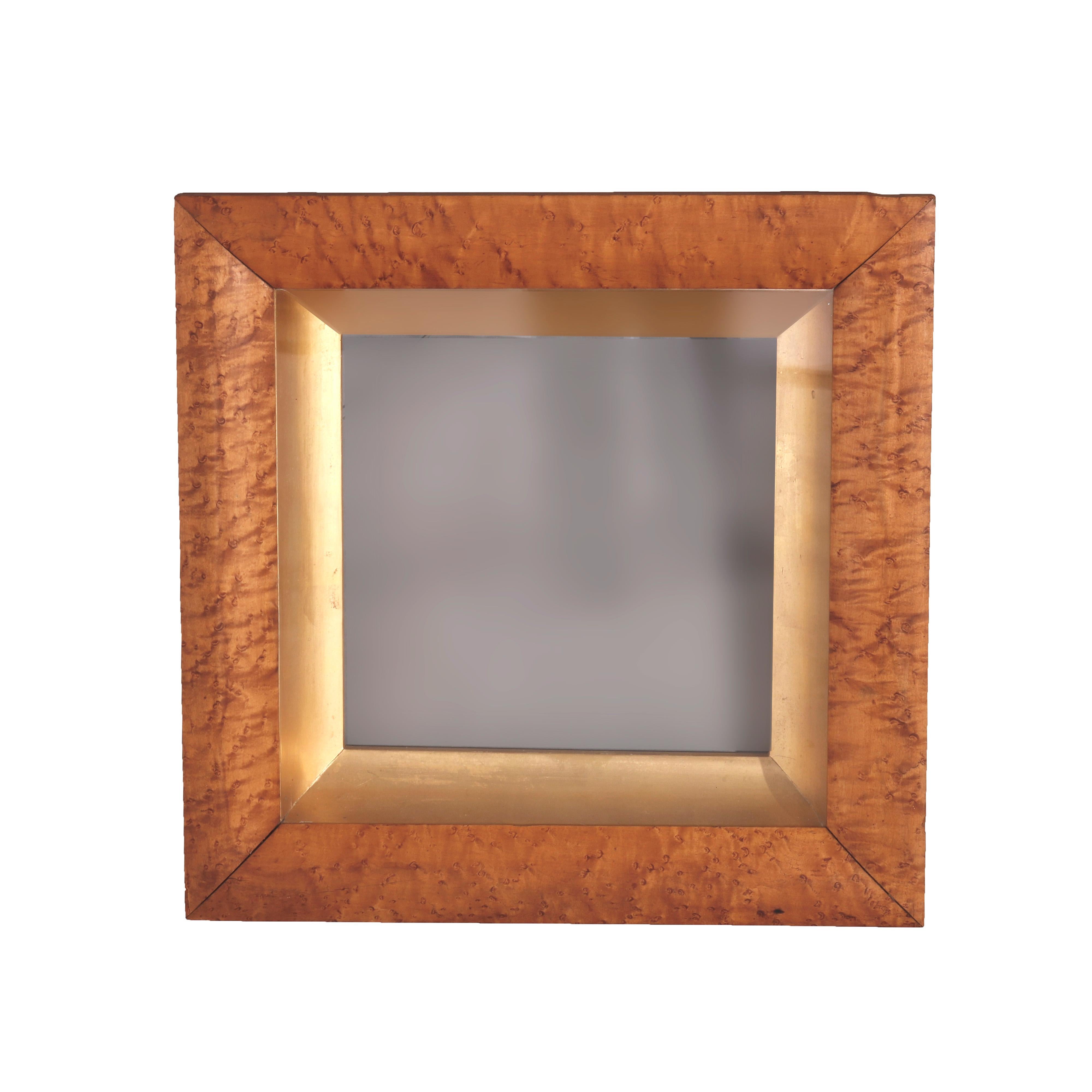 An antique shadow box frame offers birdseye maple and giltwood construction, circa 1850

Measures - 35.25