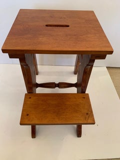 Antique Birdseye Maple English Library Steps