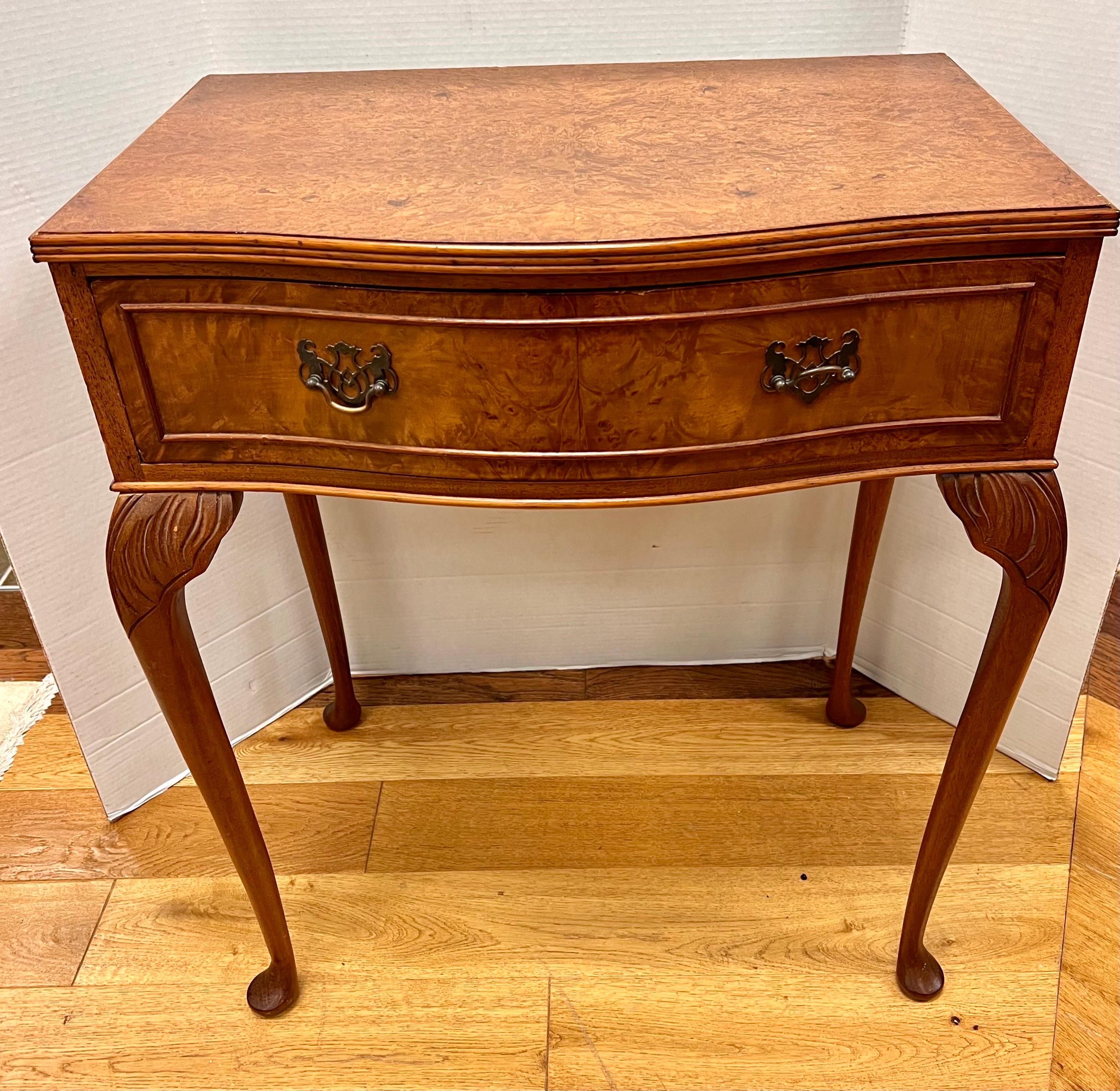 American Antique Birdseye Maple One Drawer Side Table