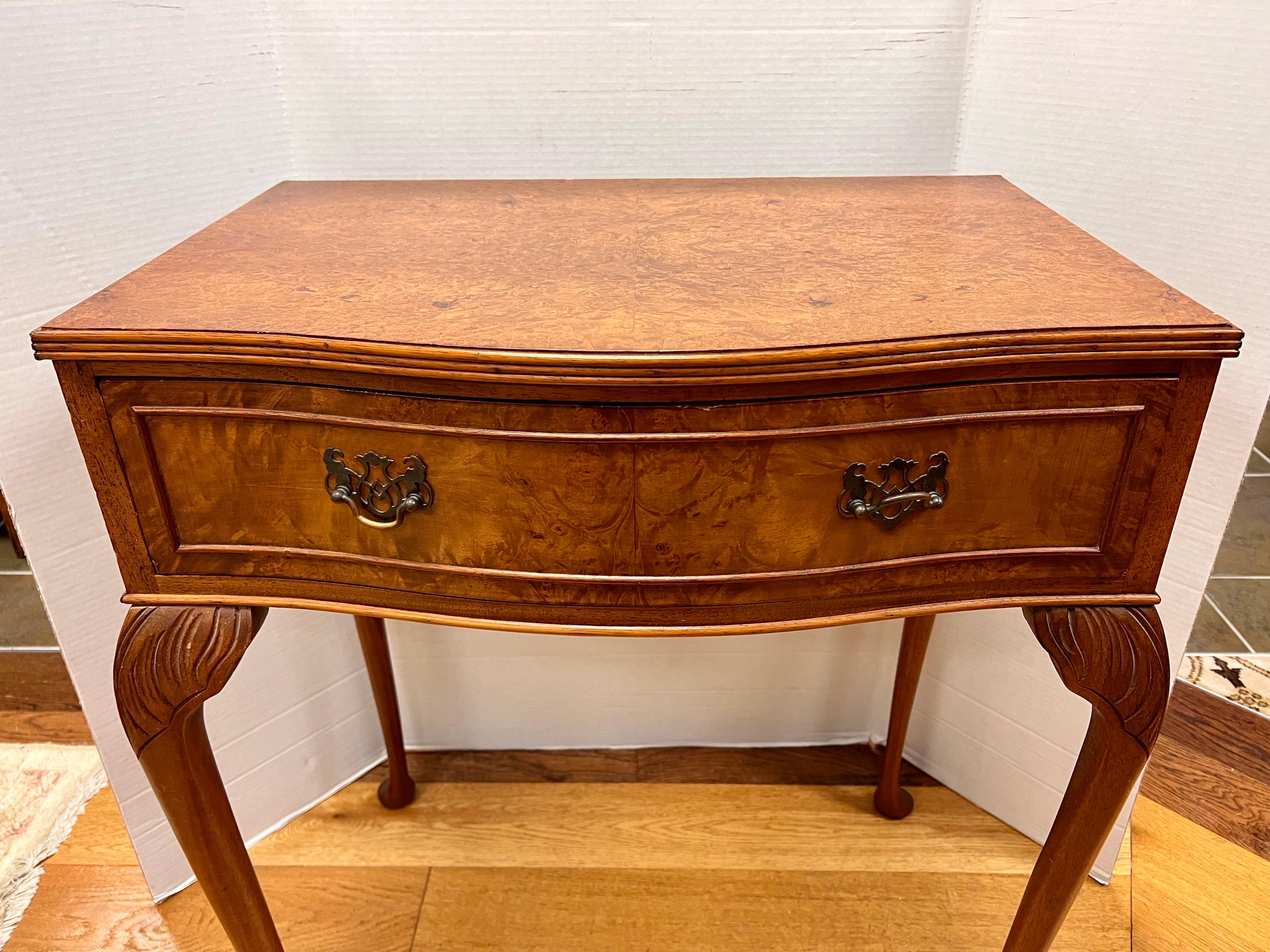 20th Century Antique Birdseye Maple One Drawer Side Table