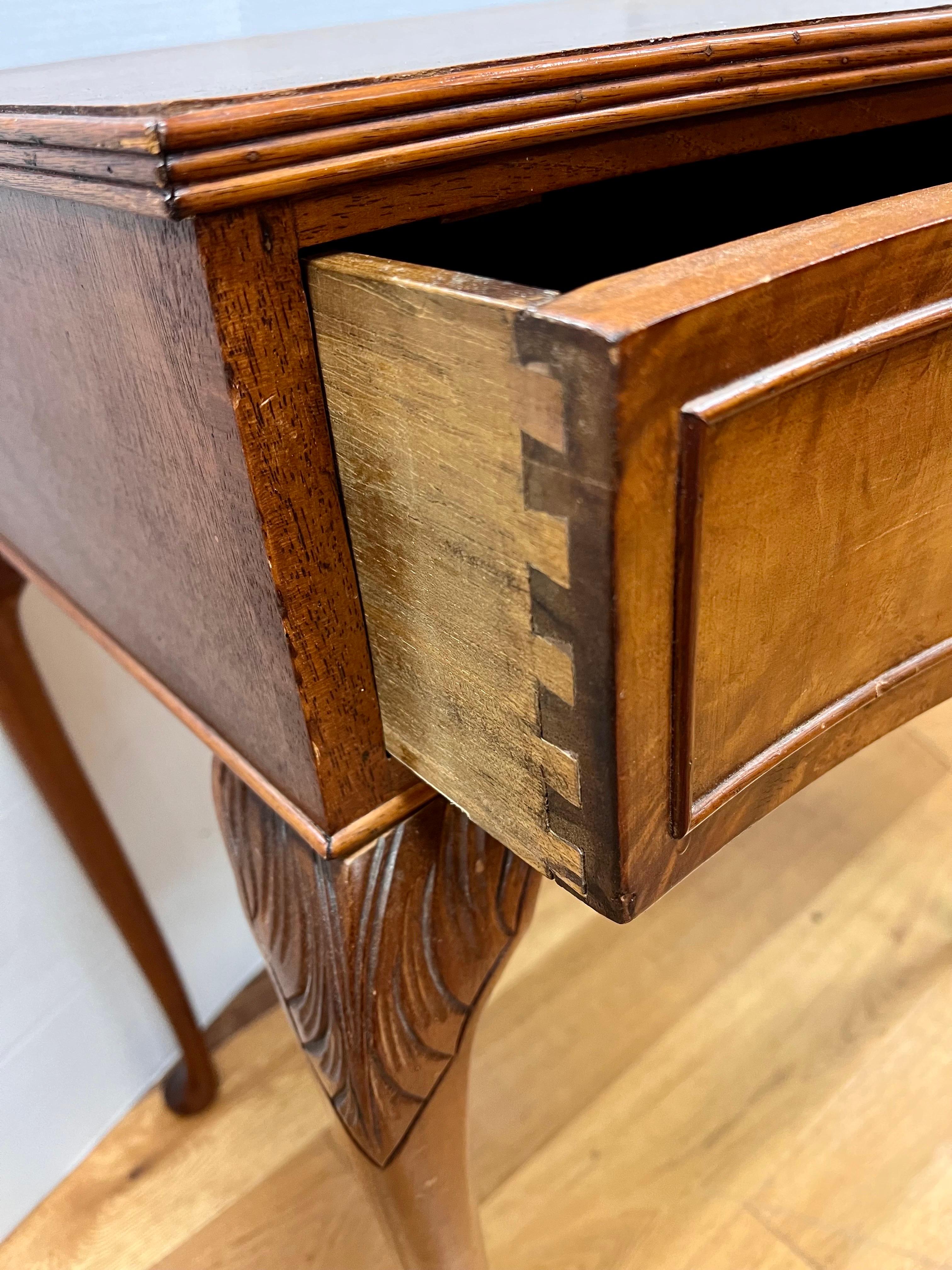 Antique Birdseye Maple One Drawer Side Table 4