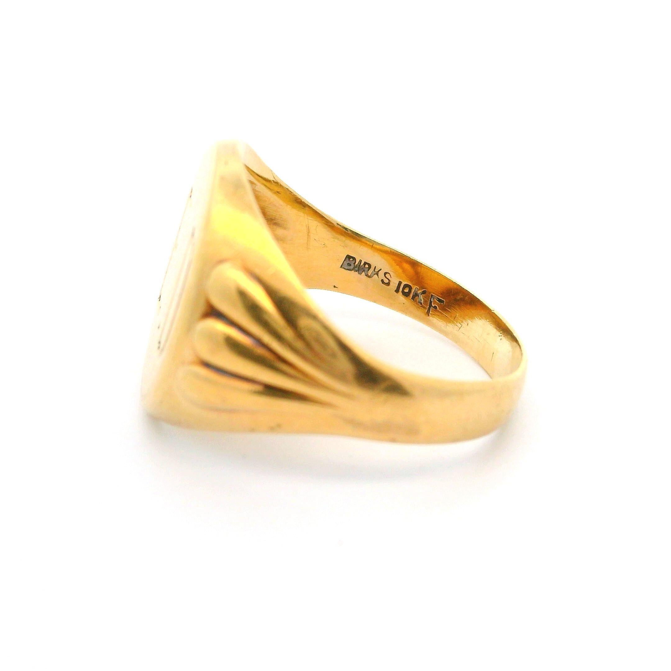 Antique Birks 10k Yellow Gold Engraved 