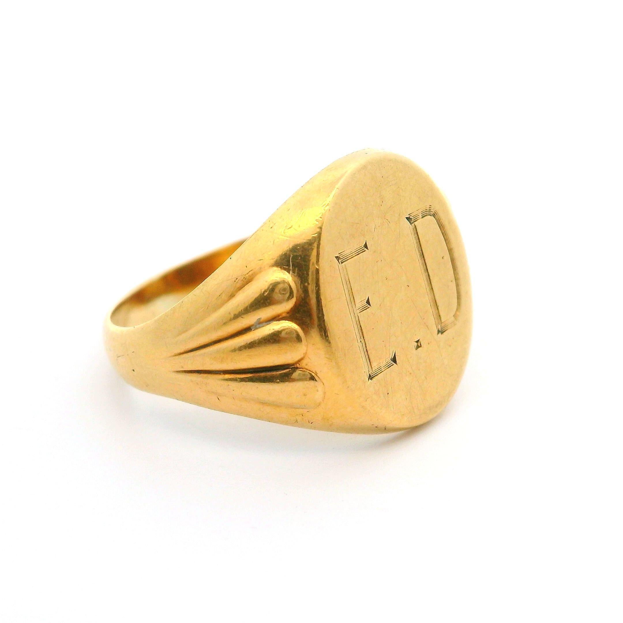 Antique Birks 10k Yellow Gold Engraved 