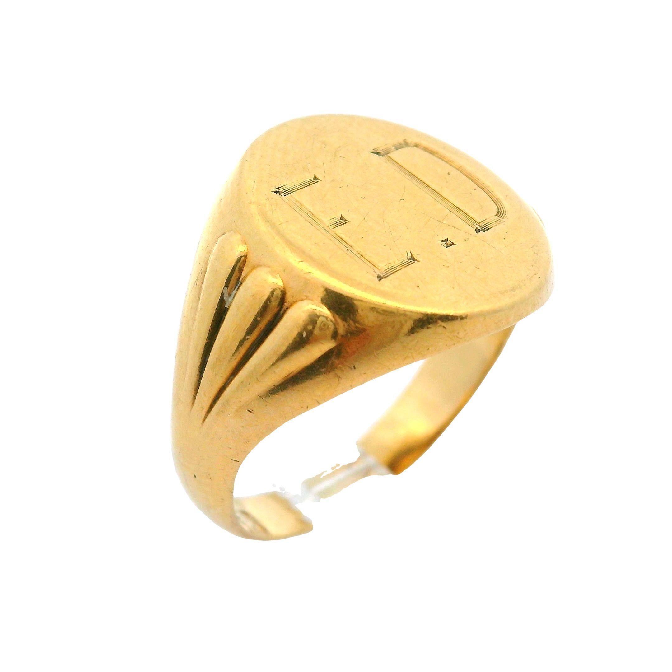 Antique Birks 10k Yellow Gold Engraved 