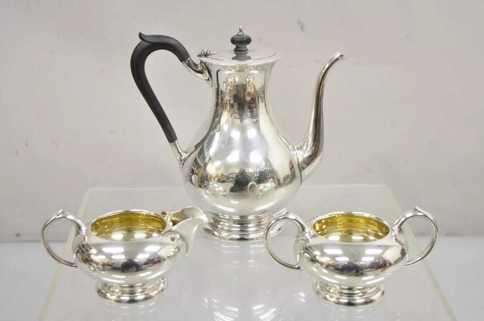 Antico set di teiere Birks Regency placcato in argento - Set da 3 pezzi in vendita 6