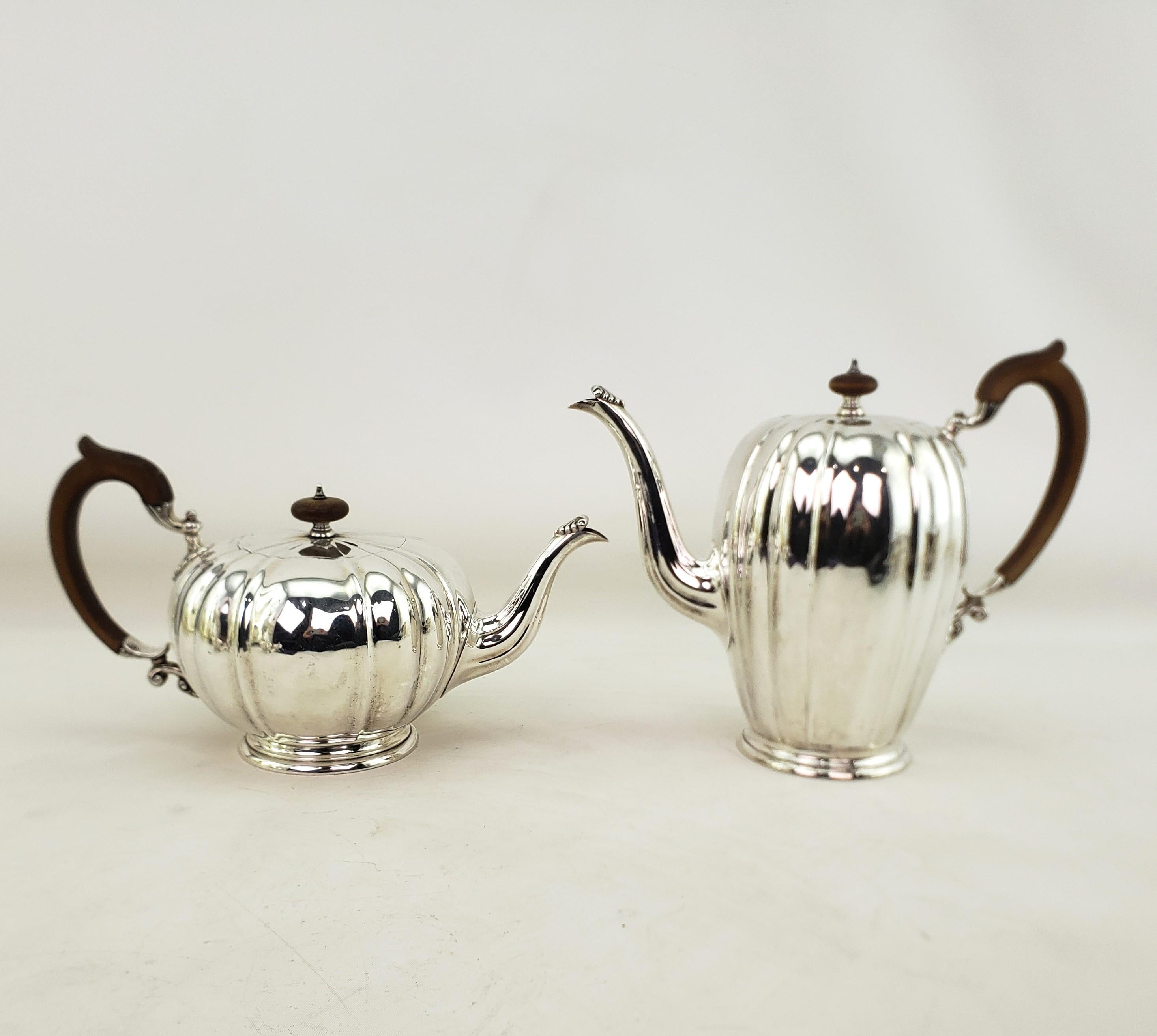 Canadian Antique Birks Sterling Silver Tea or Coffee Set with Creamer & Sugar Bowl For Sale
