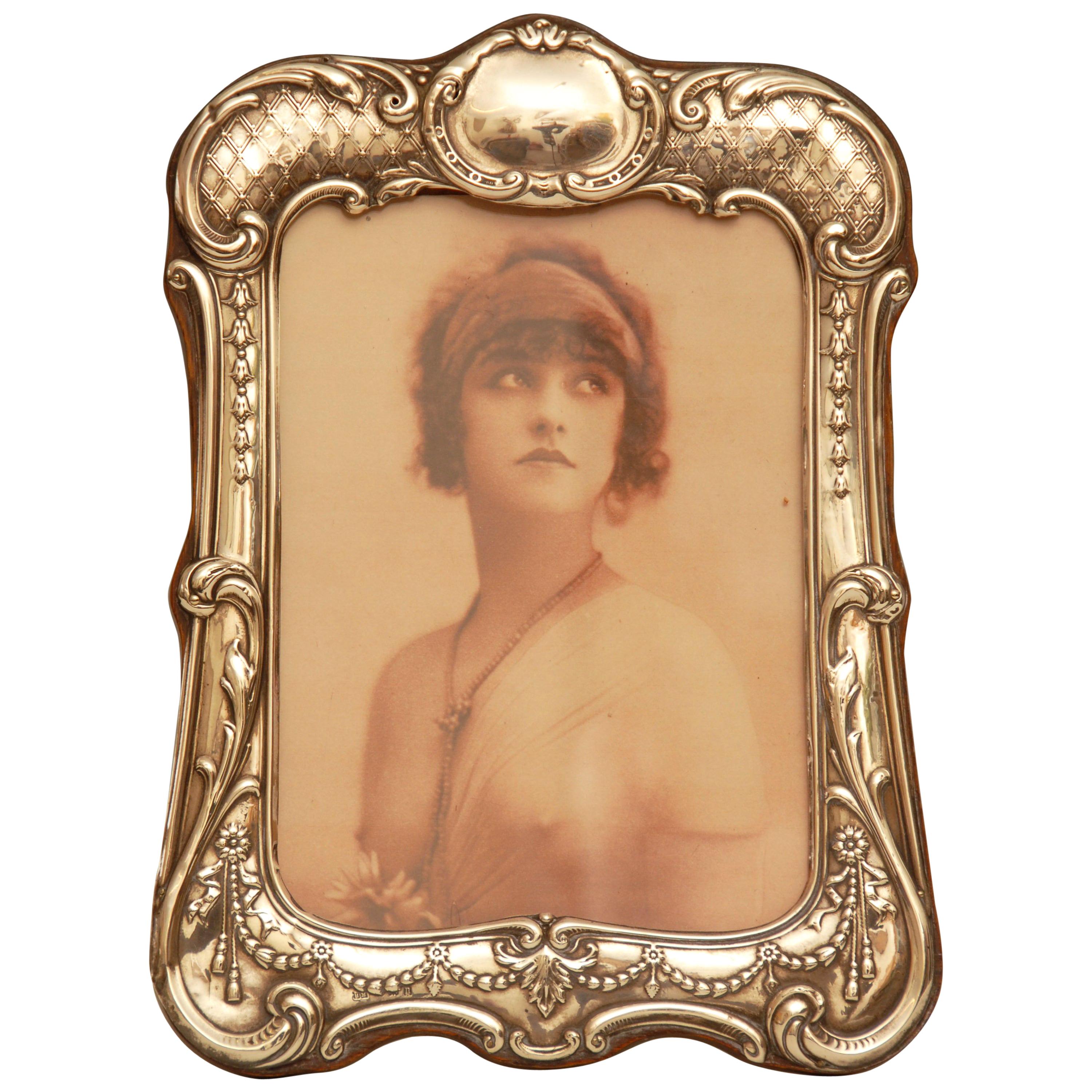 Antique Birmingham Sterling Silver Picture Frame, circa 1912 For Sale