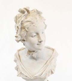 Antique Biscuit Bust Dorine by Leop Harze Belgium Antiques