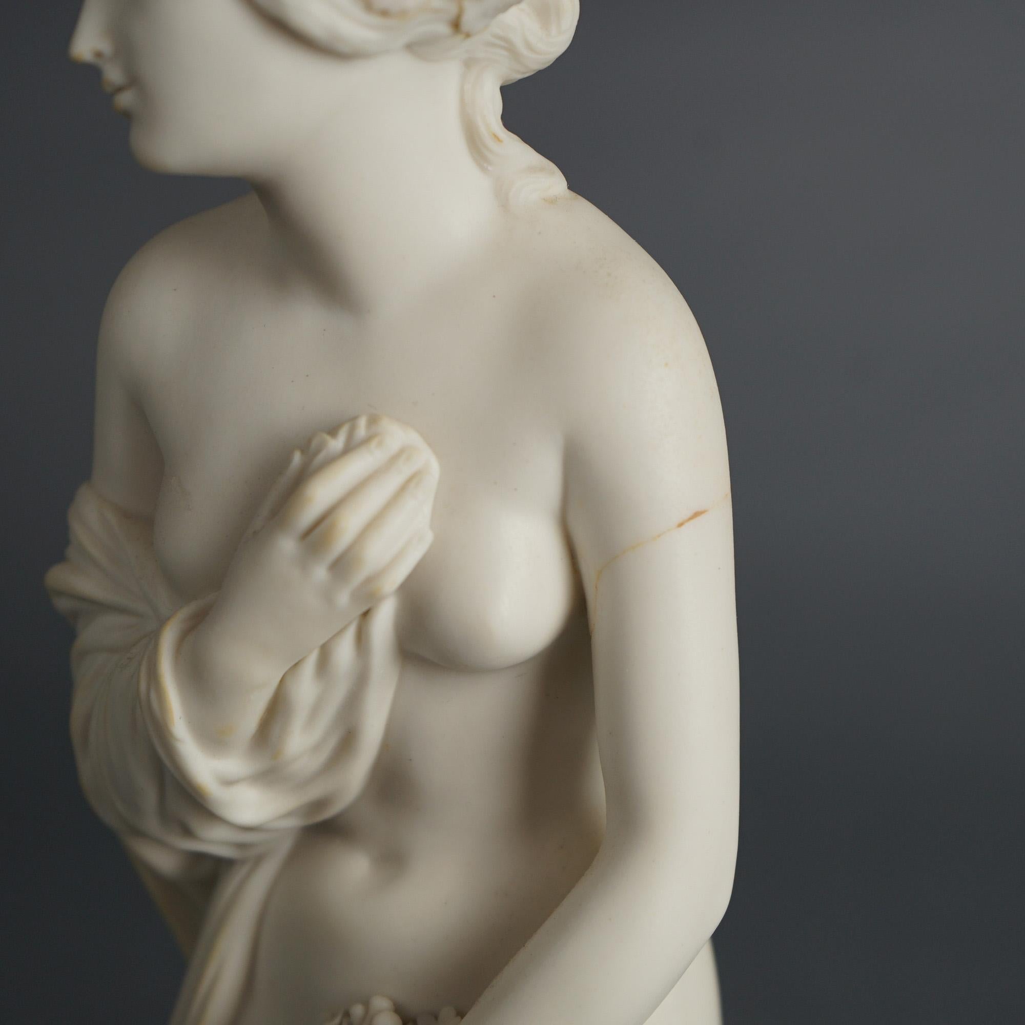 Porcellana Antica figura neoclassica in porcellana di bisquit, donna classica parzialmente nuda C1850 in vendita
