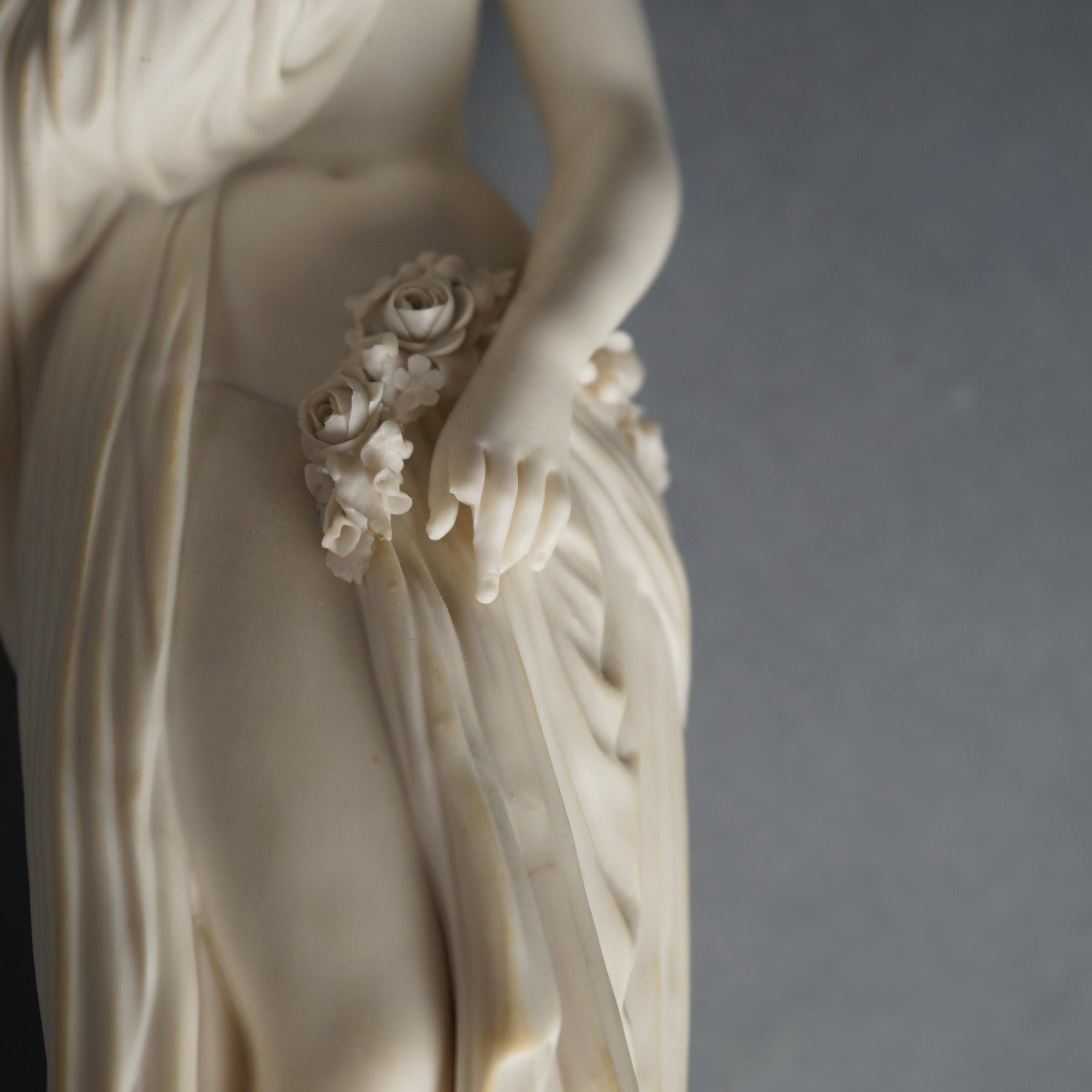 Antica figura neoclassica in porcellana di bisquit, donna classica parzialmente nuda C1850 in vendita 1