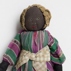 Antique Black American Folk Art Rag Doll, Possible Suffragette Connection 19th C