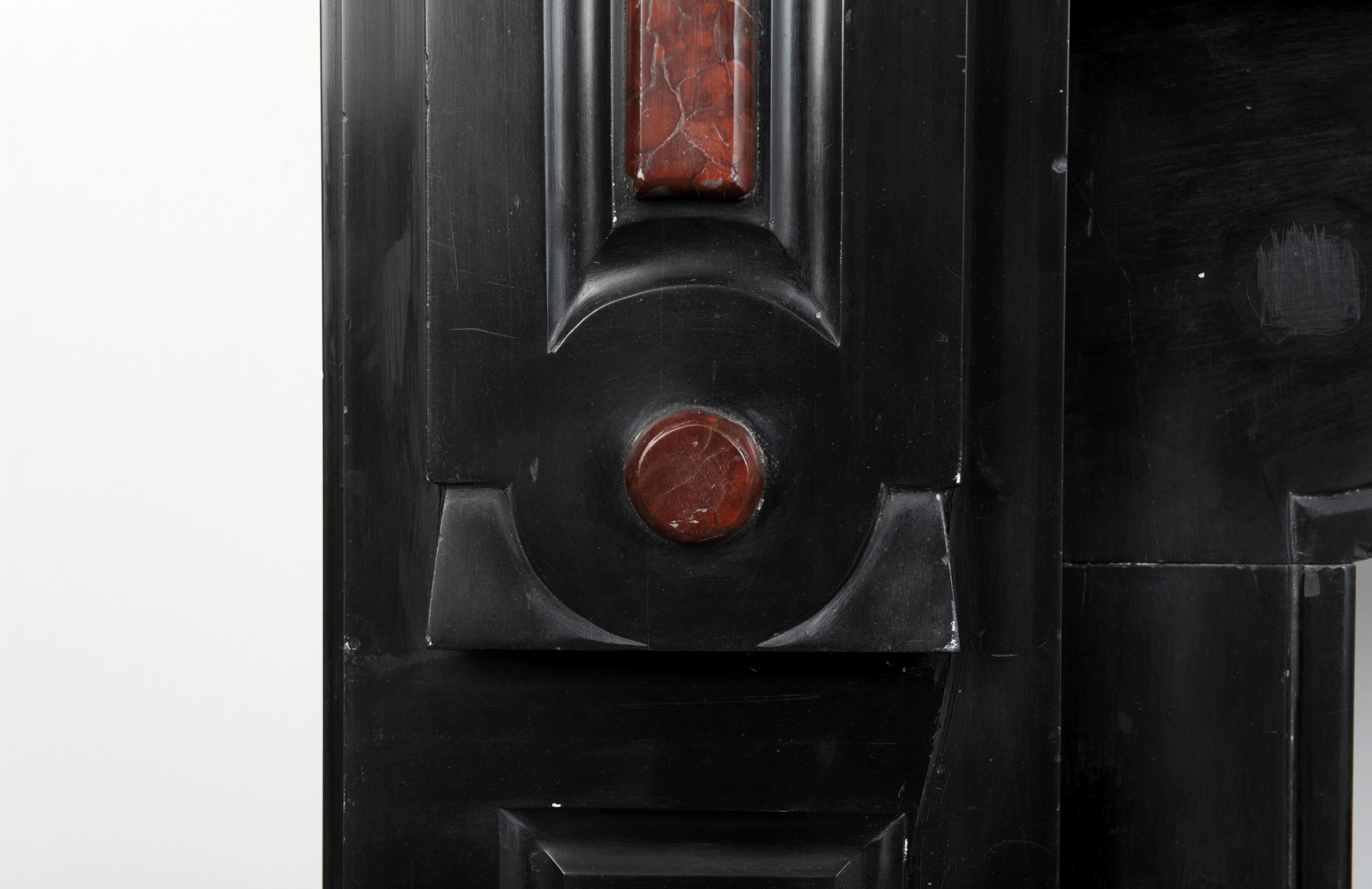 Antique Black and Red Marble Fireplace For Sale 7