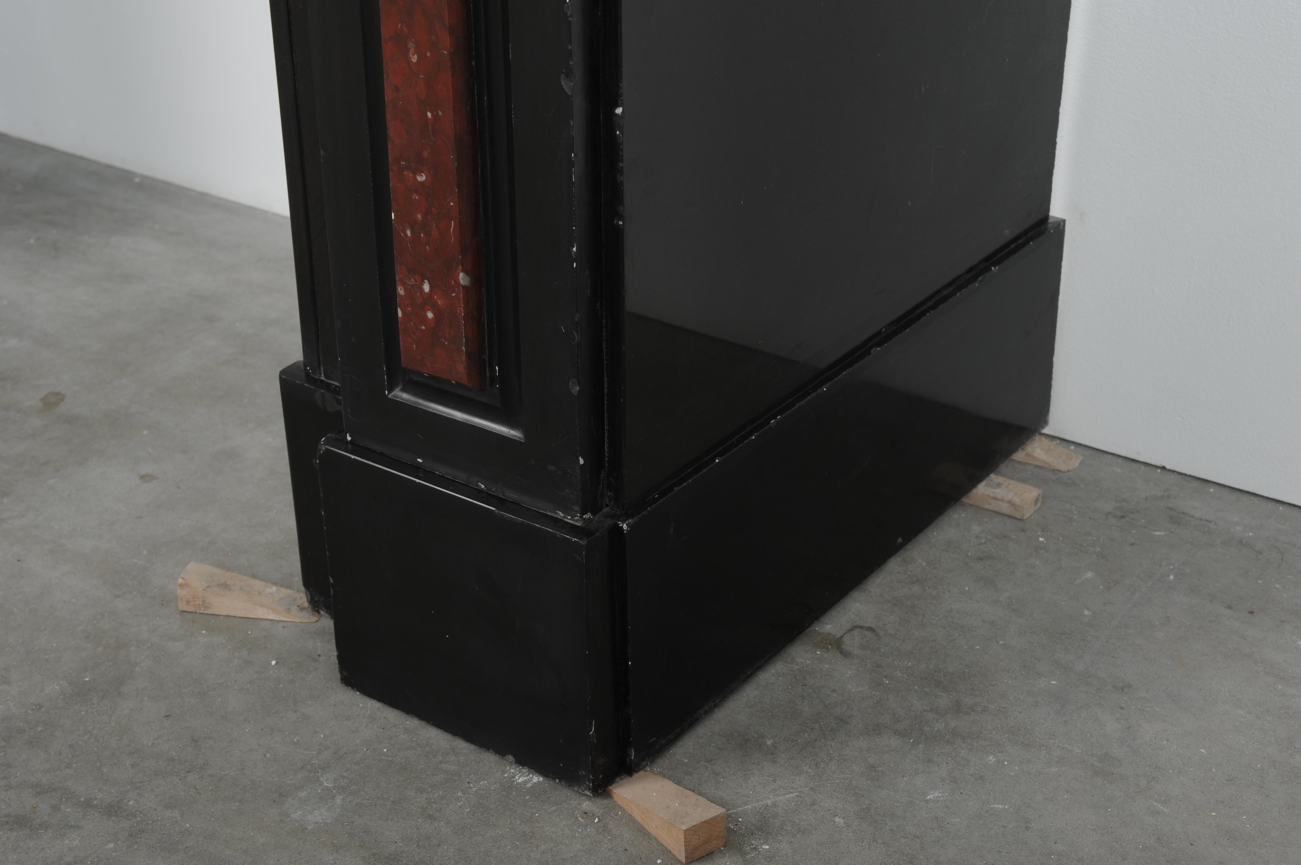 Antique Black and Red Marble Fireplace For Sale 12