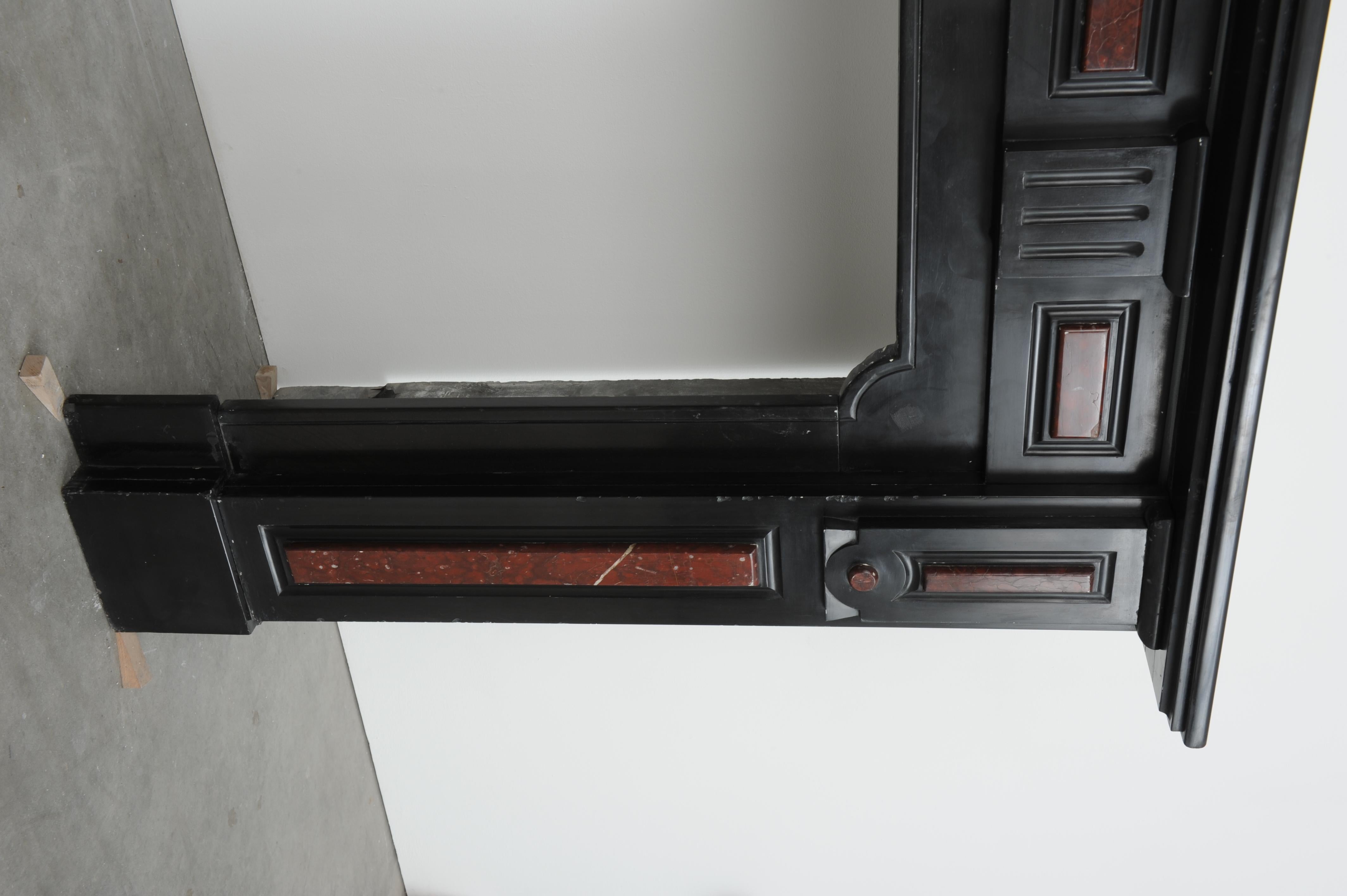 Antique Black and Red Marble Fireplace For Sale 13