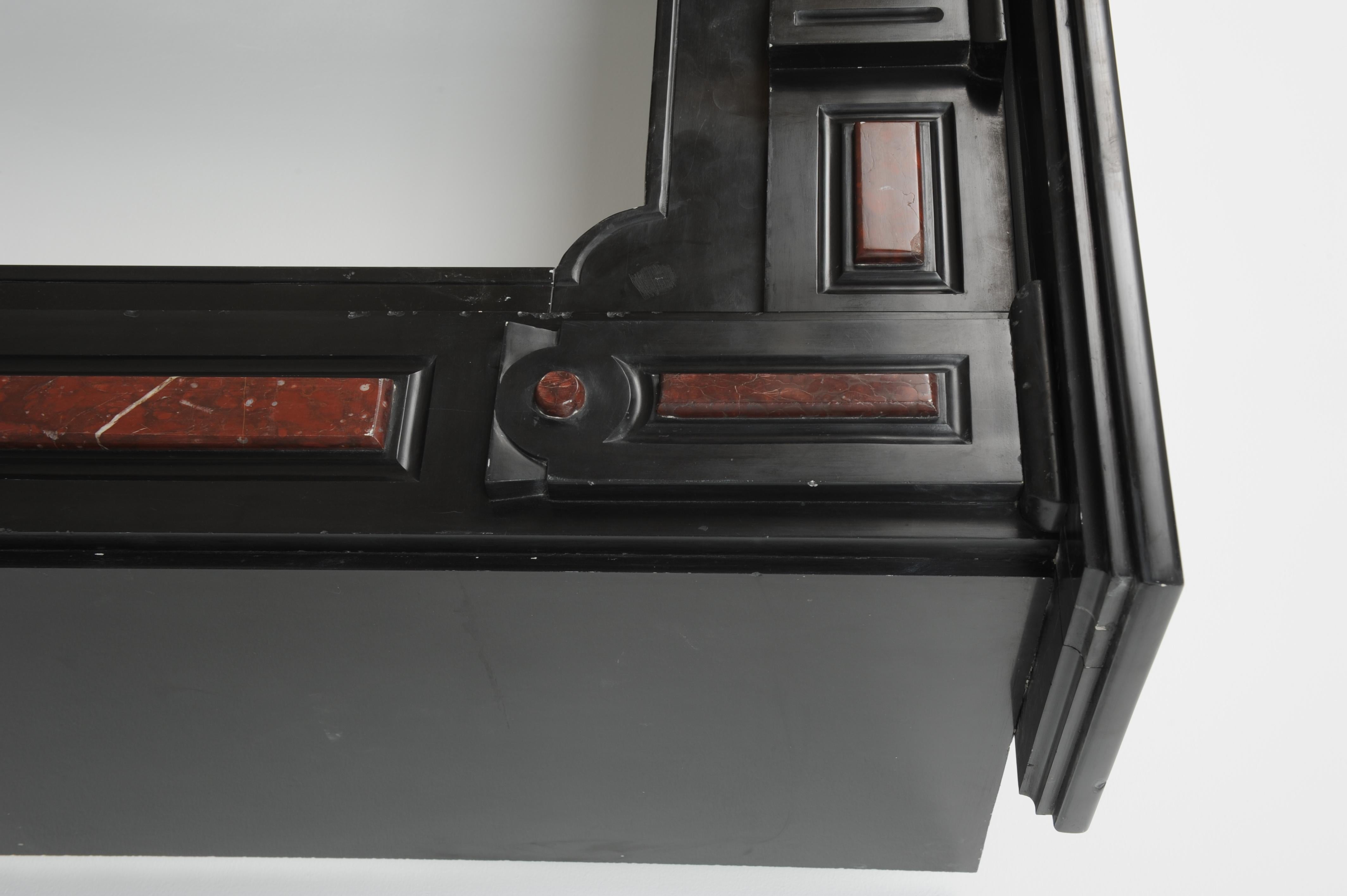 Antique Black and Red Marble Fireplace For Sale 2
