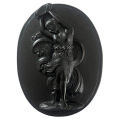 Antique black basalt Wall Plaque probably by Josiah Wedgwood, Circa 1860