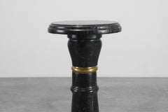 Antique Black Belgian Marble Column, France ca. 1900