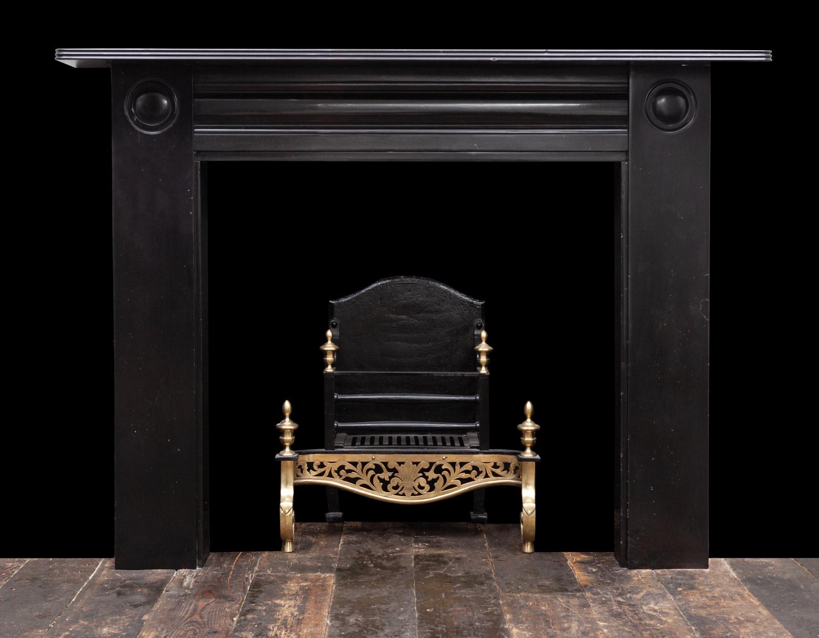 Regency Antique Black Bulls-Eye Fireplace For Sale