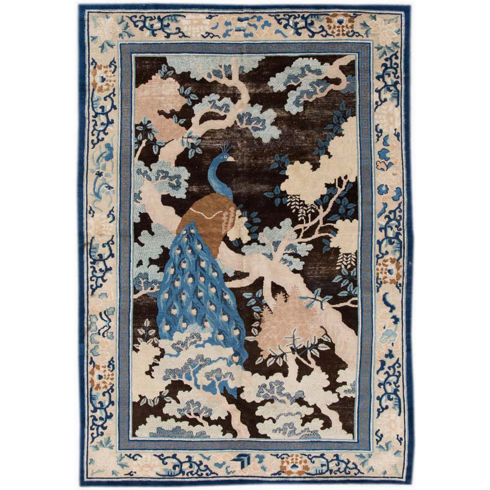 Antique Blue Chinese Rug at 1stDibs