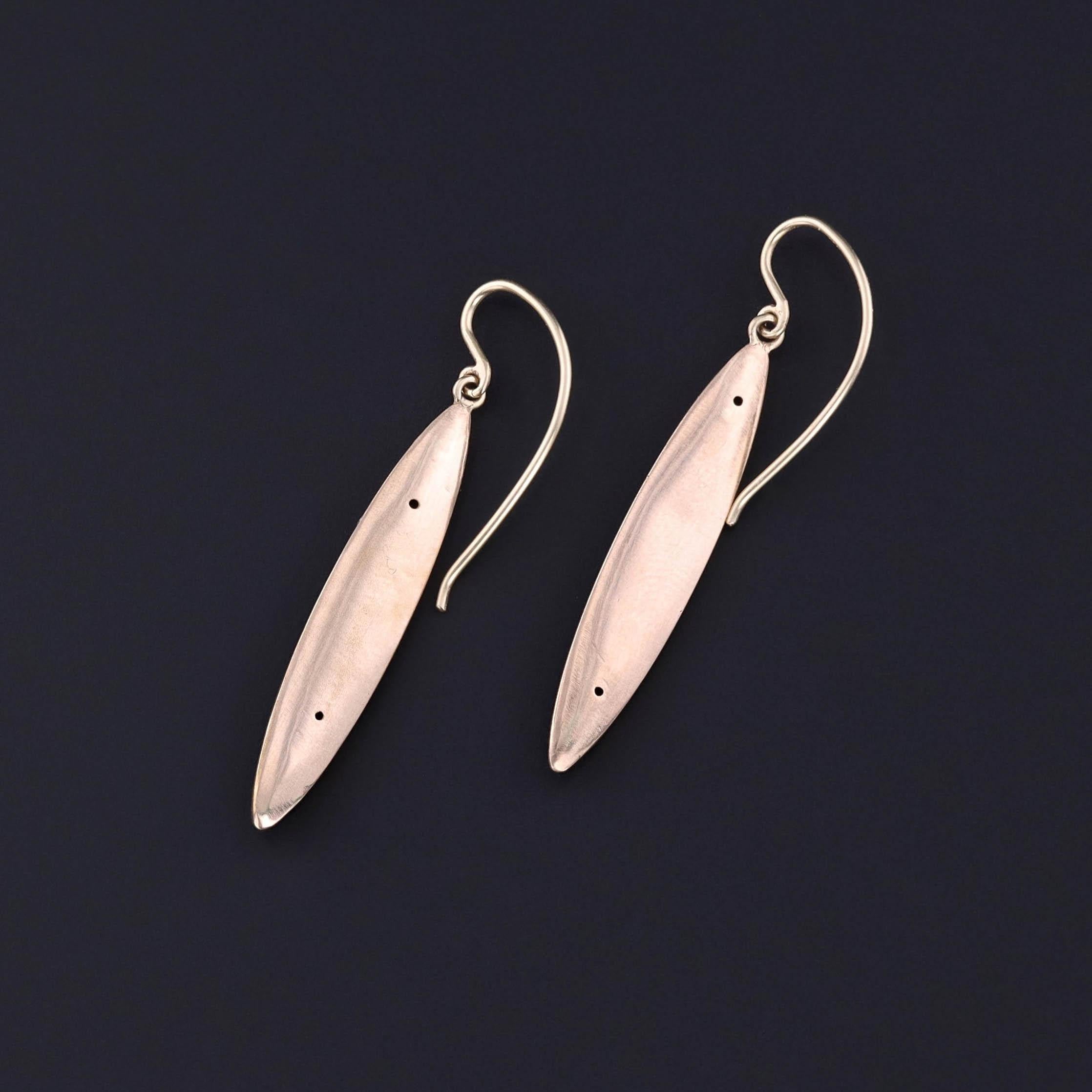 Ball Cut Antique Black Enamel and Pearl Earrings of 14k Gold For Sale