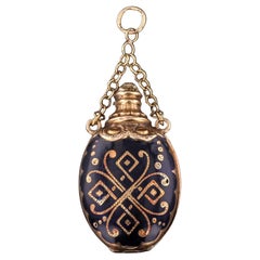 Antique Black Enamel Locket of 14k Gold