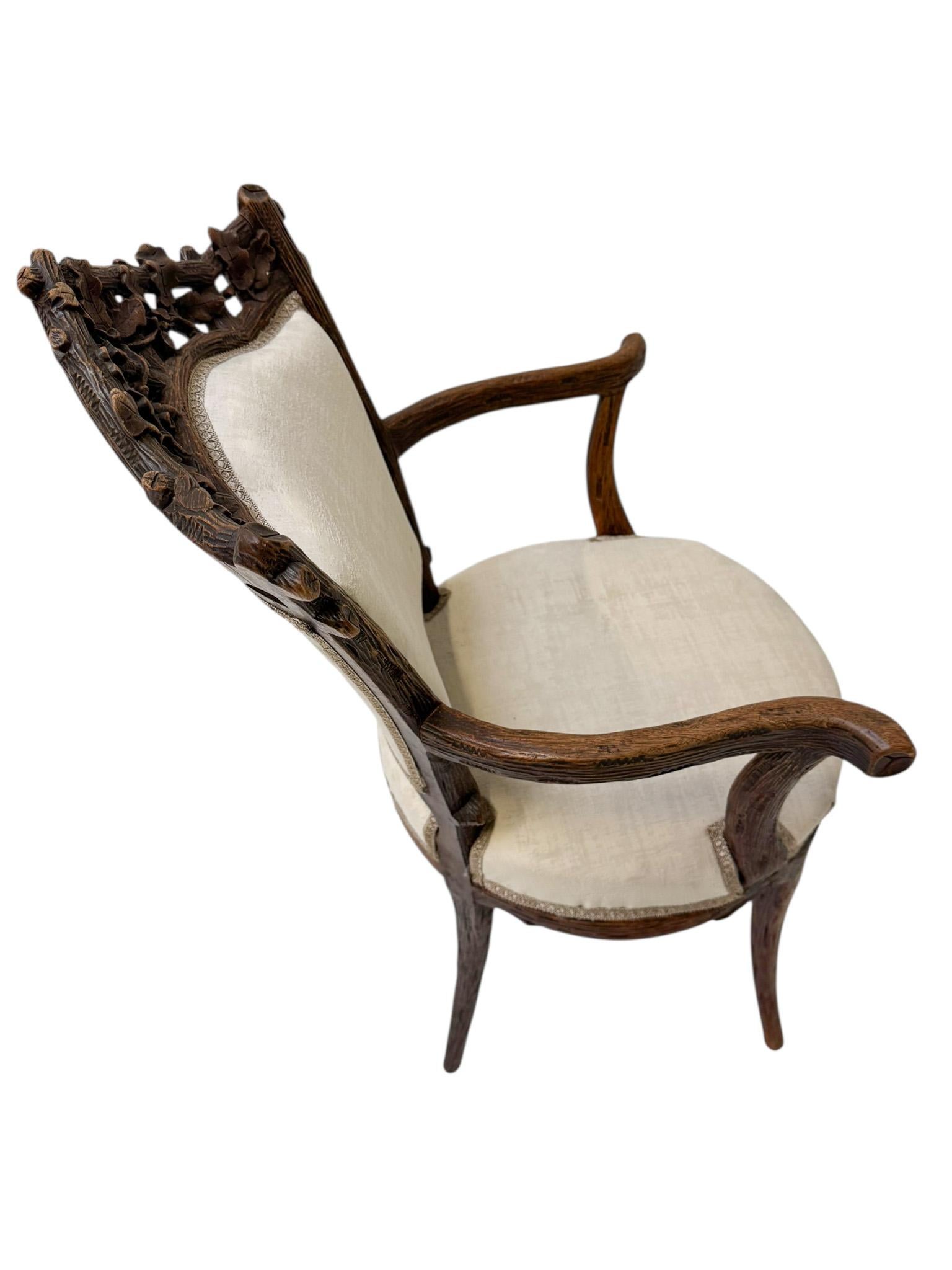 Forêt-Noire Fauteuil ancien Black Forest par Matthijs Horrix pour Horrix DEN, années 1880 en vente