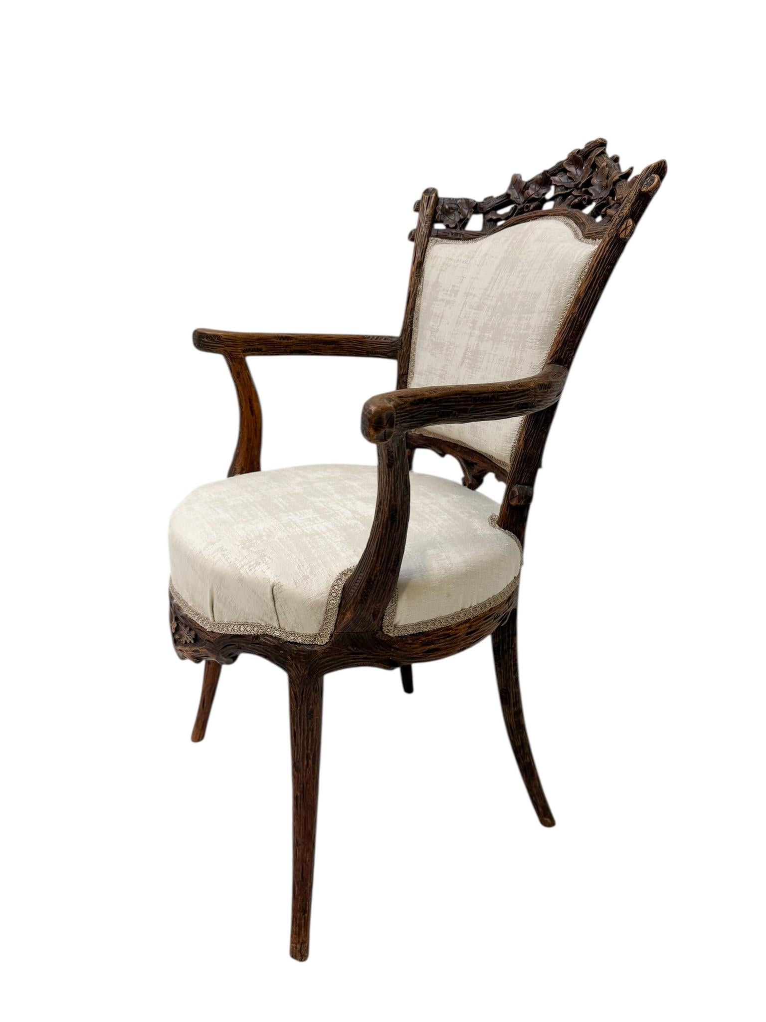 Fin du XIXe siècle Fauteuil ancien Black Forest par Matthijs Horrix pour Horrix DEN, années 1880 en vente