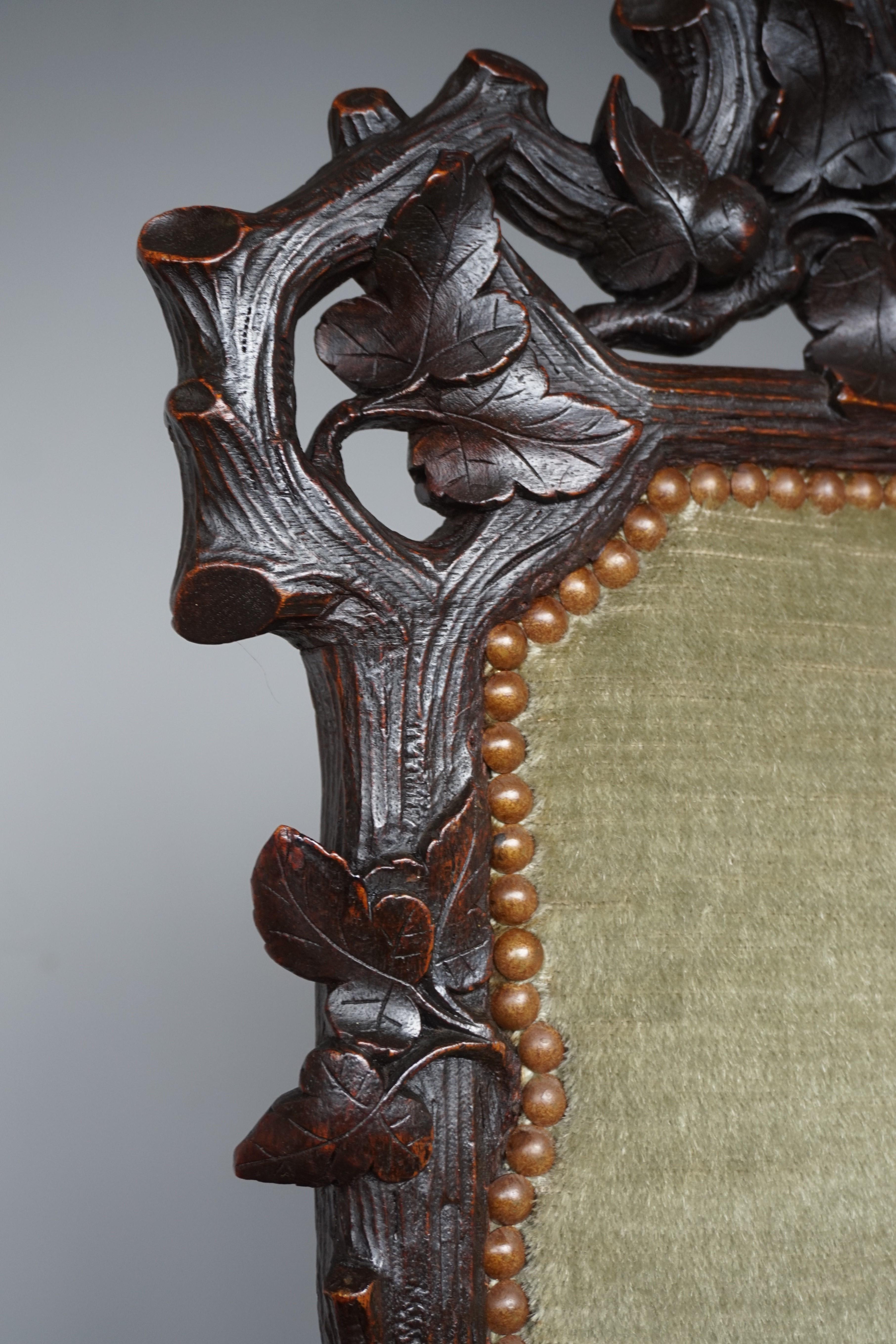 Antique Black Forest Armchair or Reading Chair by Horrix with Perfect Upholstery In Excellent Condition In Lisse, NL