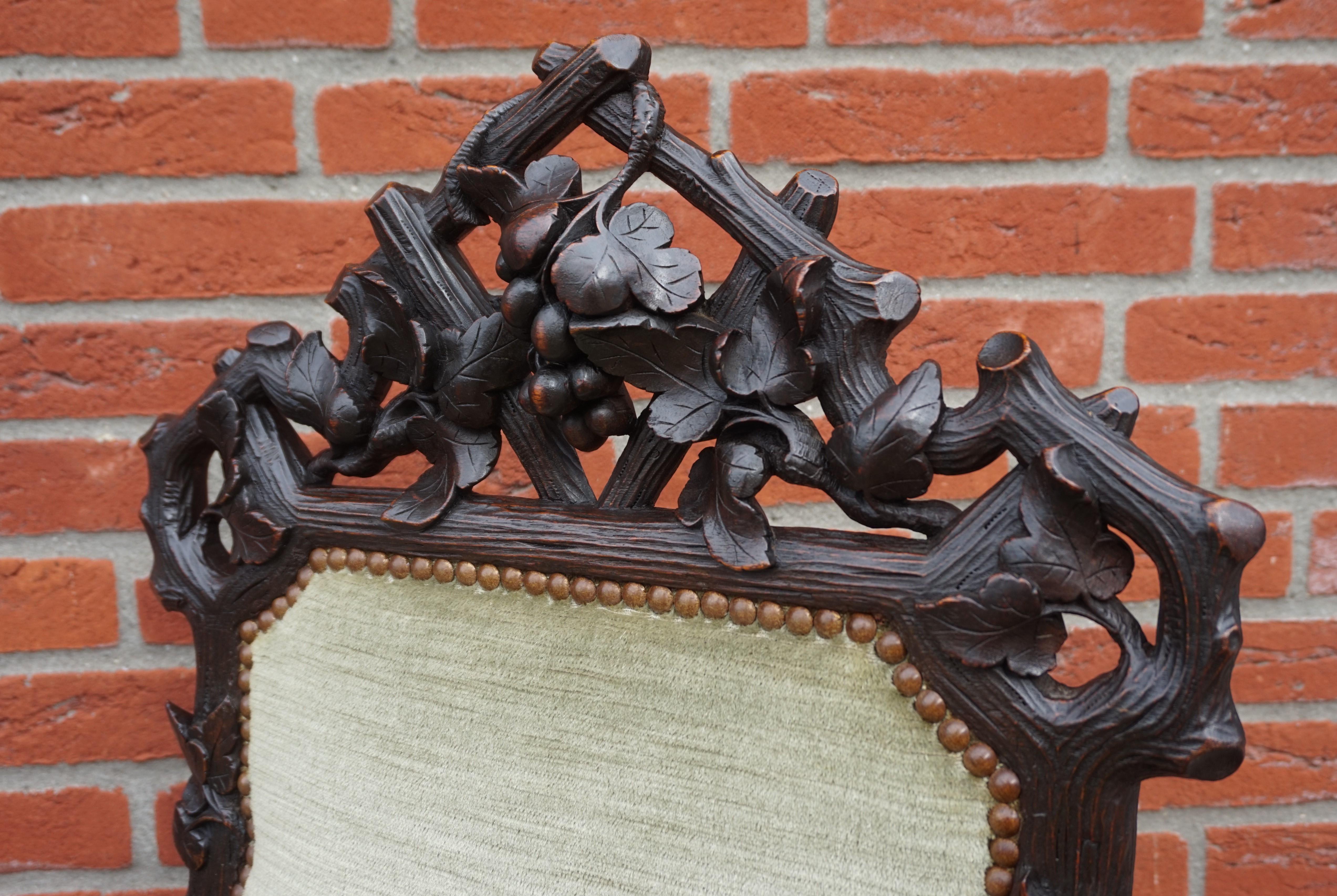 19th Century Antique Black Forest Armchair or Reading Chair by Horrix with Perfect Upholstery