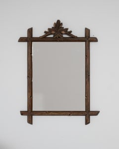 Antique Black Forest Austrian Wall Mirror