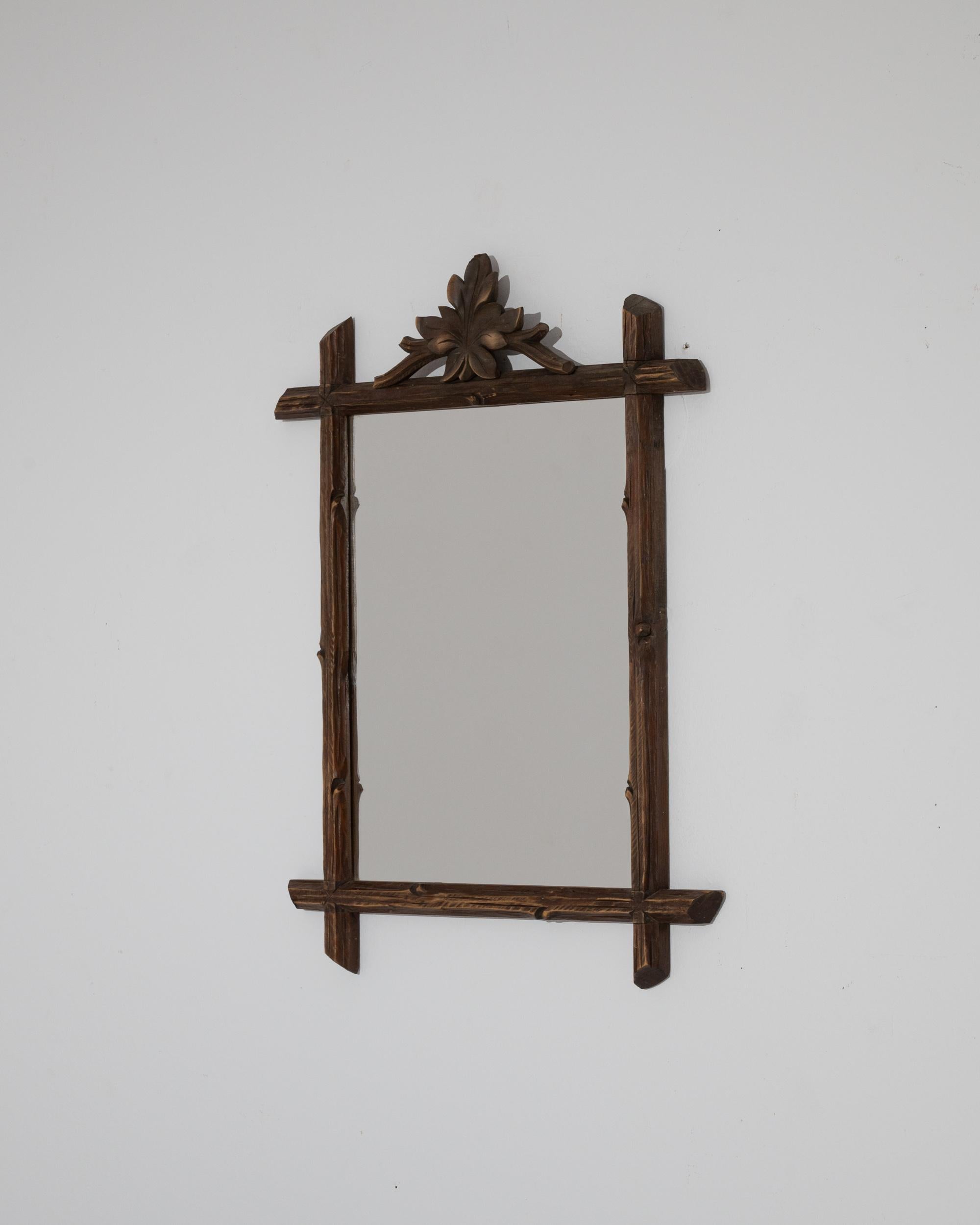 Antique Black Forest Austrian Wall Mirror In Good Condition In High Point, NC