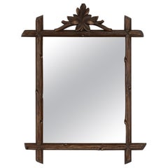 Antique Black Forest Austrian Wall Mirror