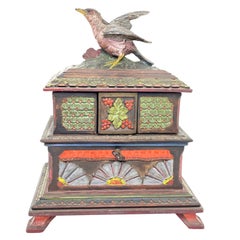 Antike Black Forest Brienz Hand geschnitzt Trinket Box, Folk Art 1890s