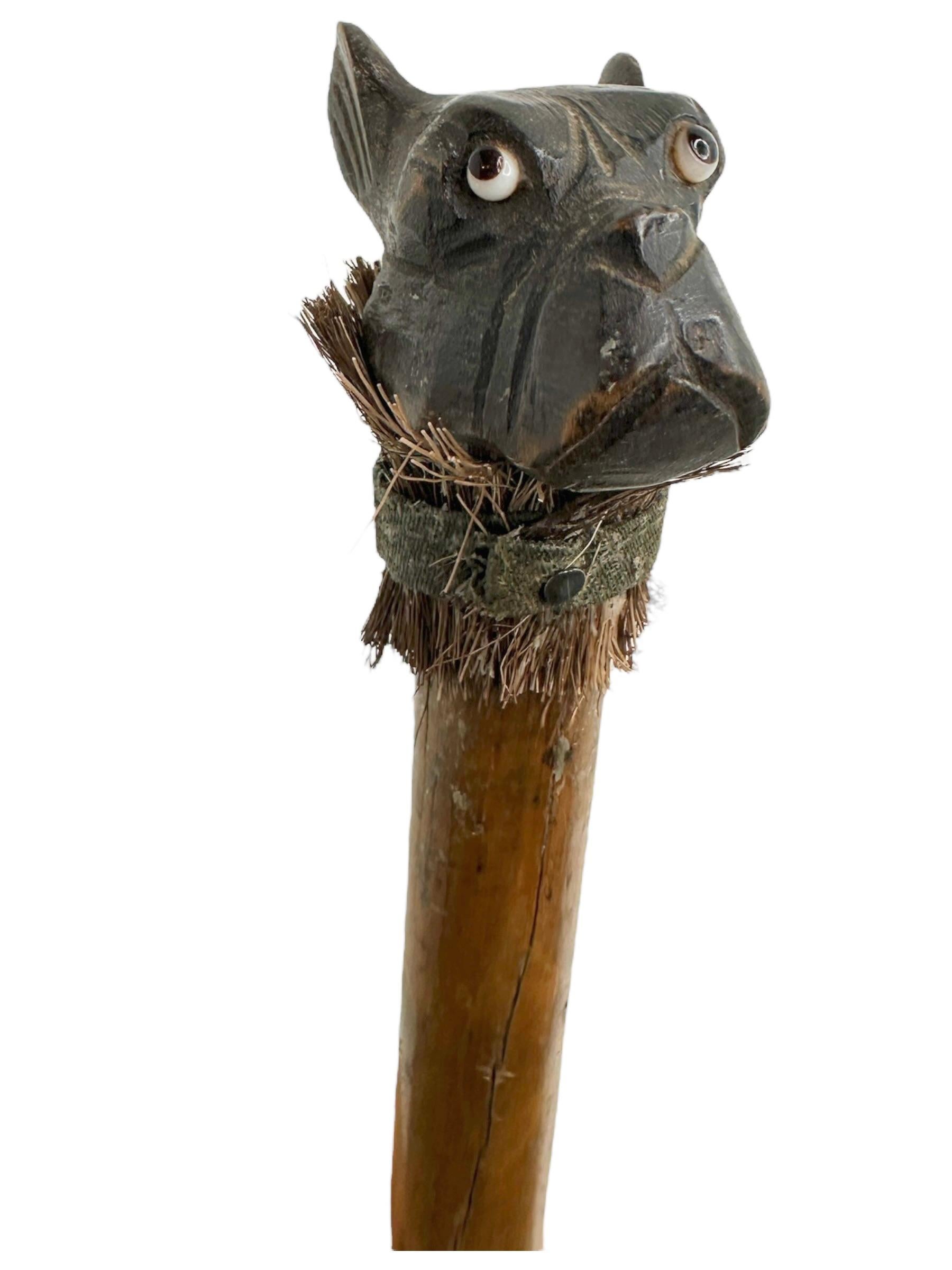 Antike Black Forest Brienz Holz geschnitzt Hund Spazierstock Stock, 1890er Jahre, Deutschland im Angebot 2