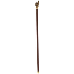 Antique Black Forest Bulldog's Head Walking Stick Cane, 19th Century