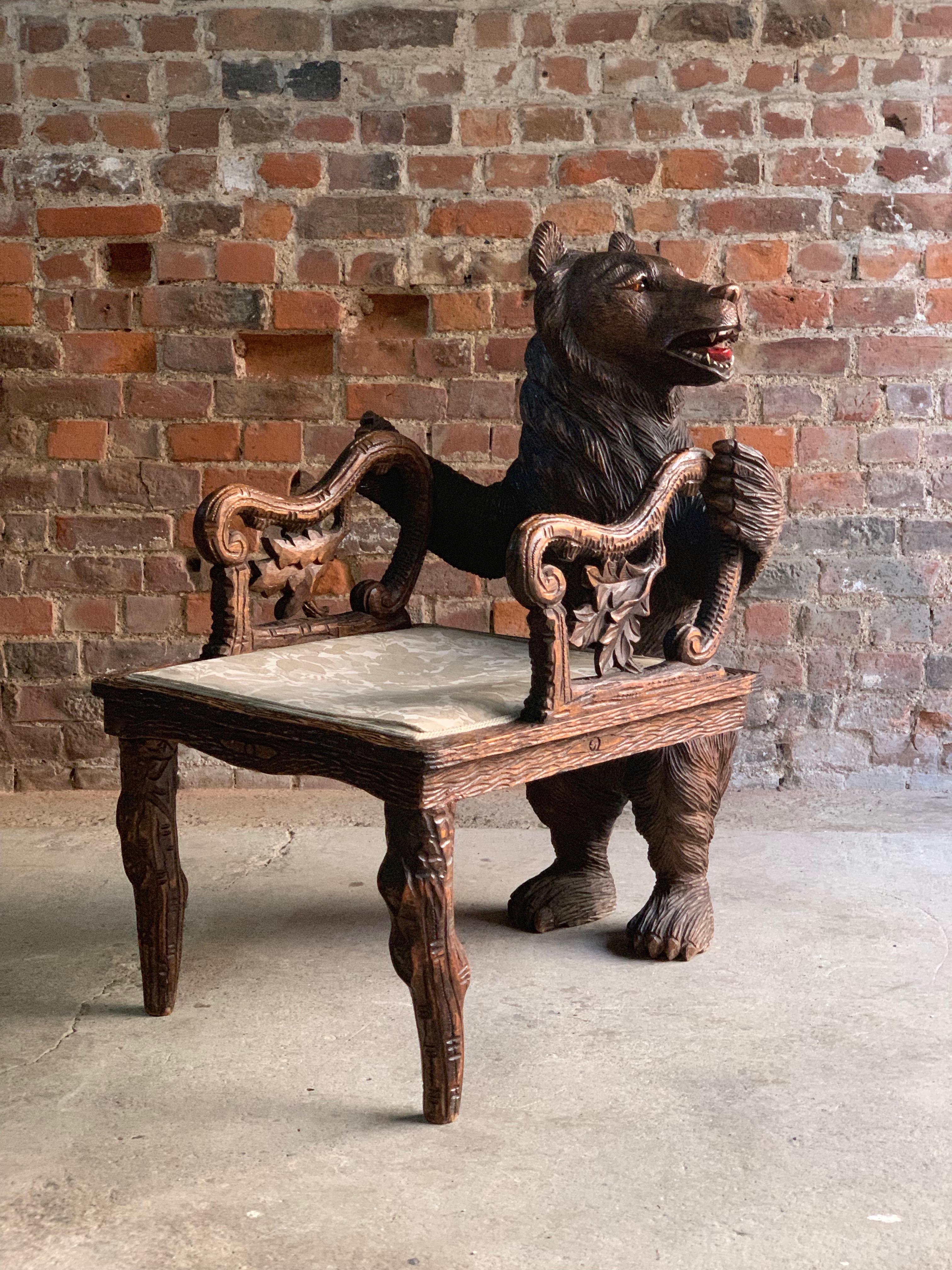 black forest bear chair