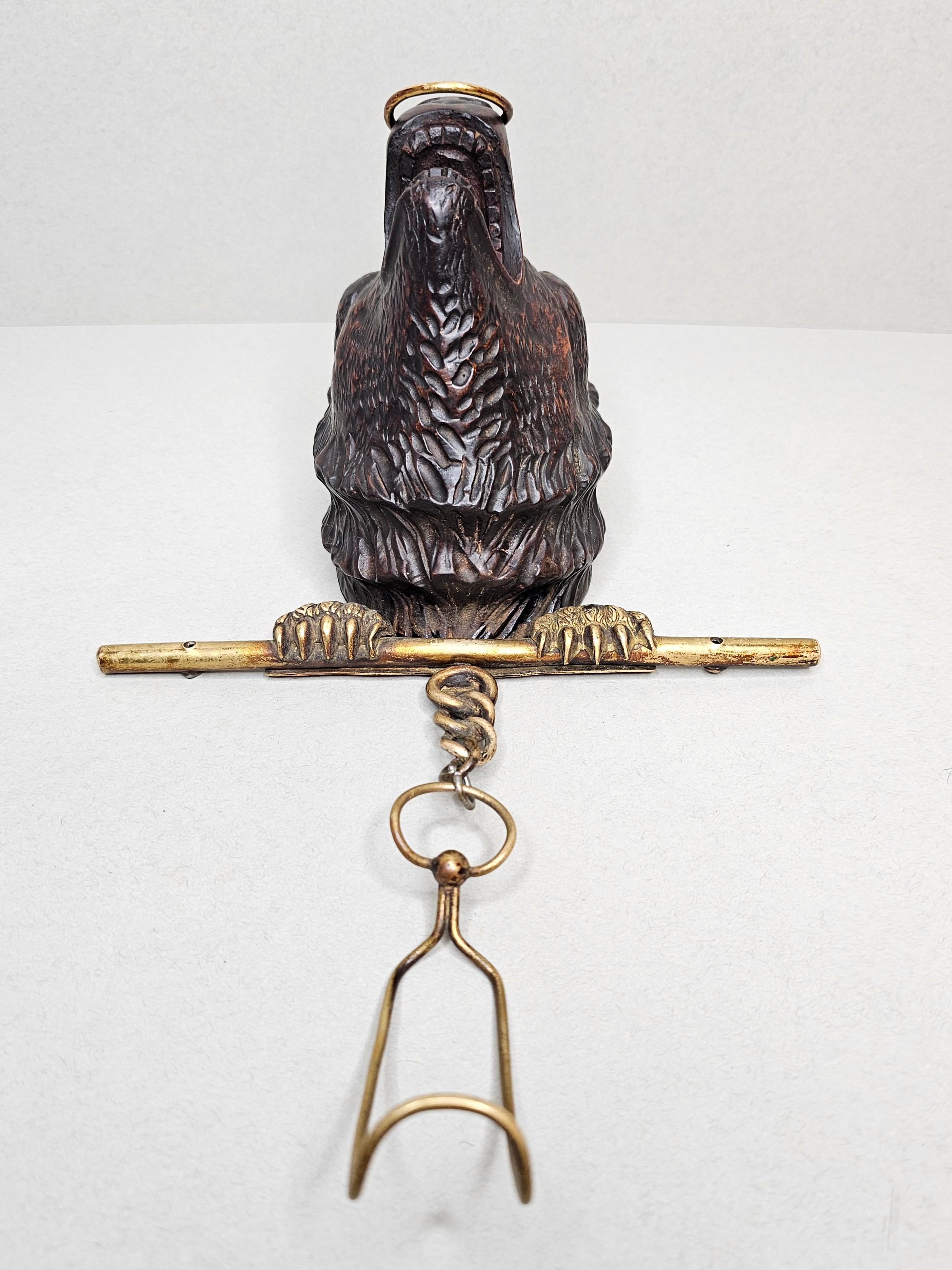 Antique Black Forest Carved Bear Wall Hook Hanger For Sale 4