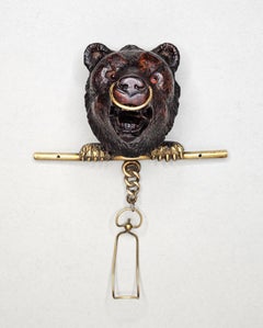 Antique Black Forest Carved Bear Wall Hook Hanger