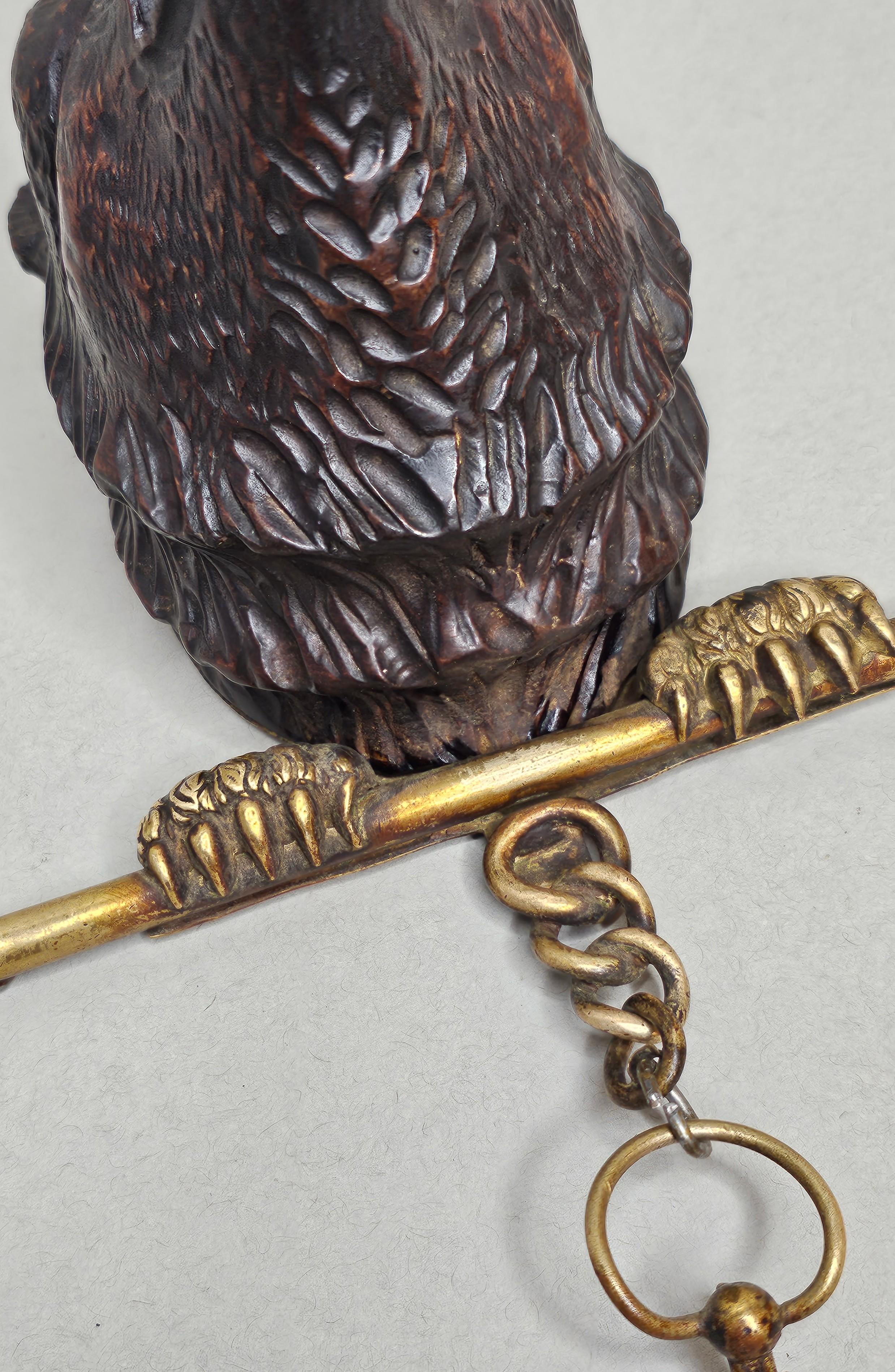 Antique Black Forest Carved Bear Wall Hook Hanger In Good Condition For Sale In Forney, TX