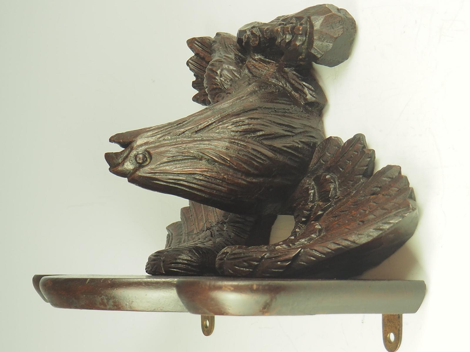 Antique Black Forest Carved Eagle Shelf 5