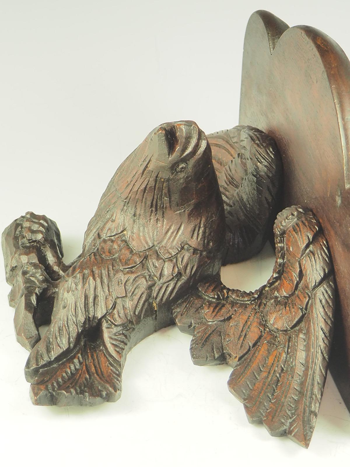 Antique Black Forest Carved Eagle Shelf 1