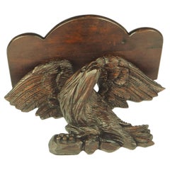 Antique Black Forest Carved Eagle Shelf