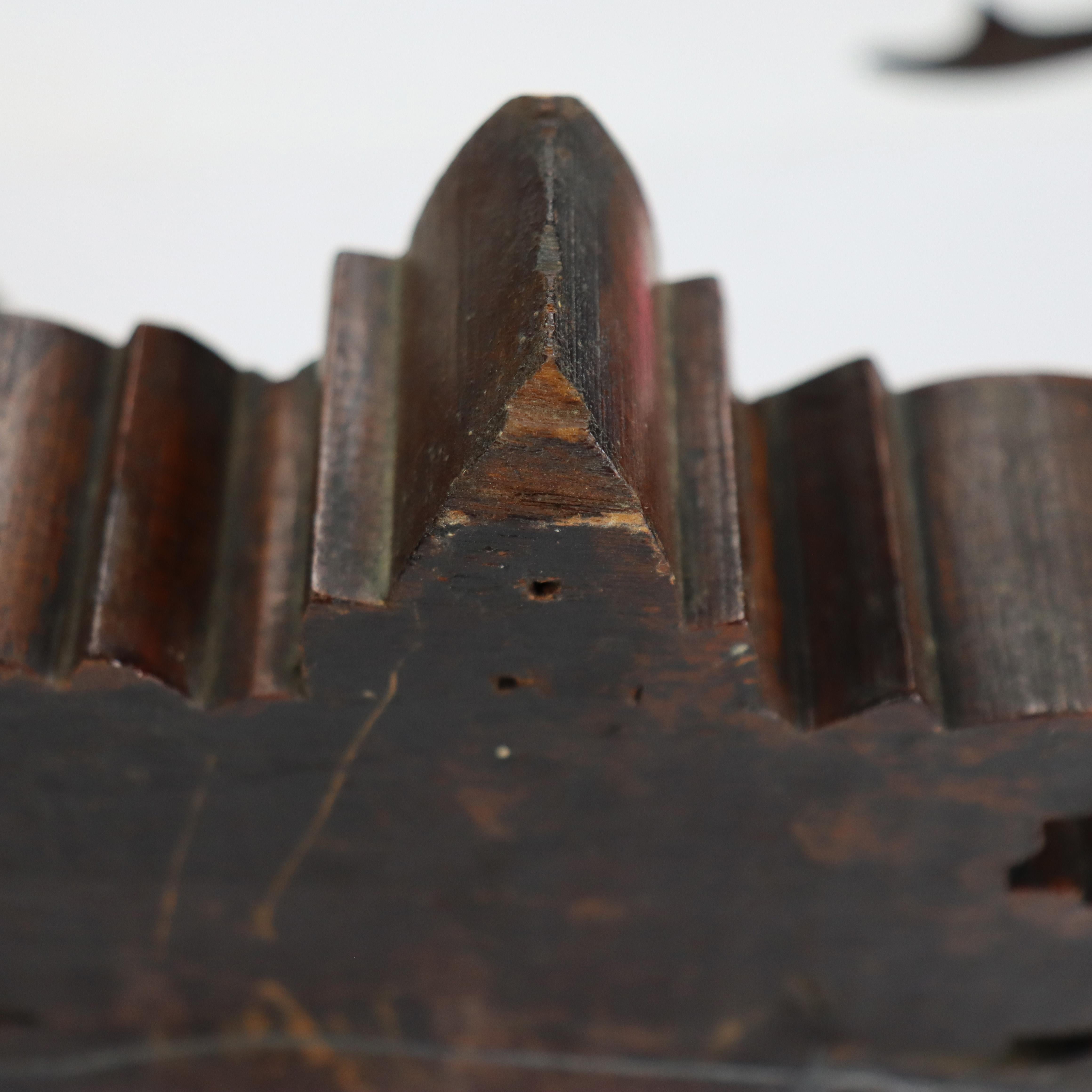 Antike Black Forest geschnitzt Nussbaum Hirschkopf C1890 im Angebot 6