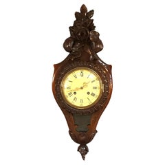 Antique Black Forest Carved Walnut Westerstrand Clock C1890